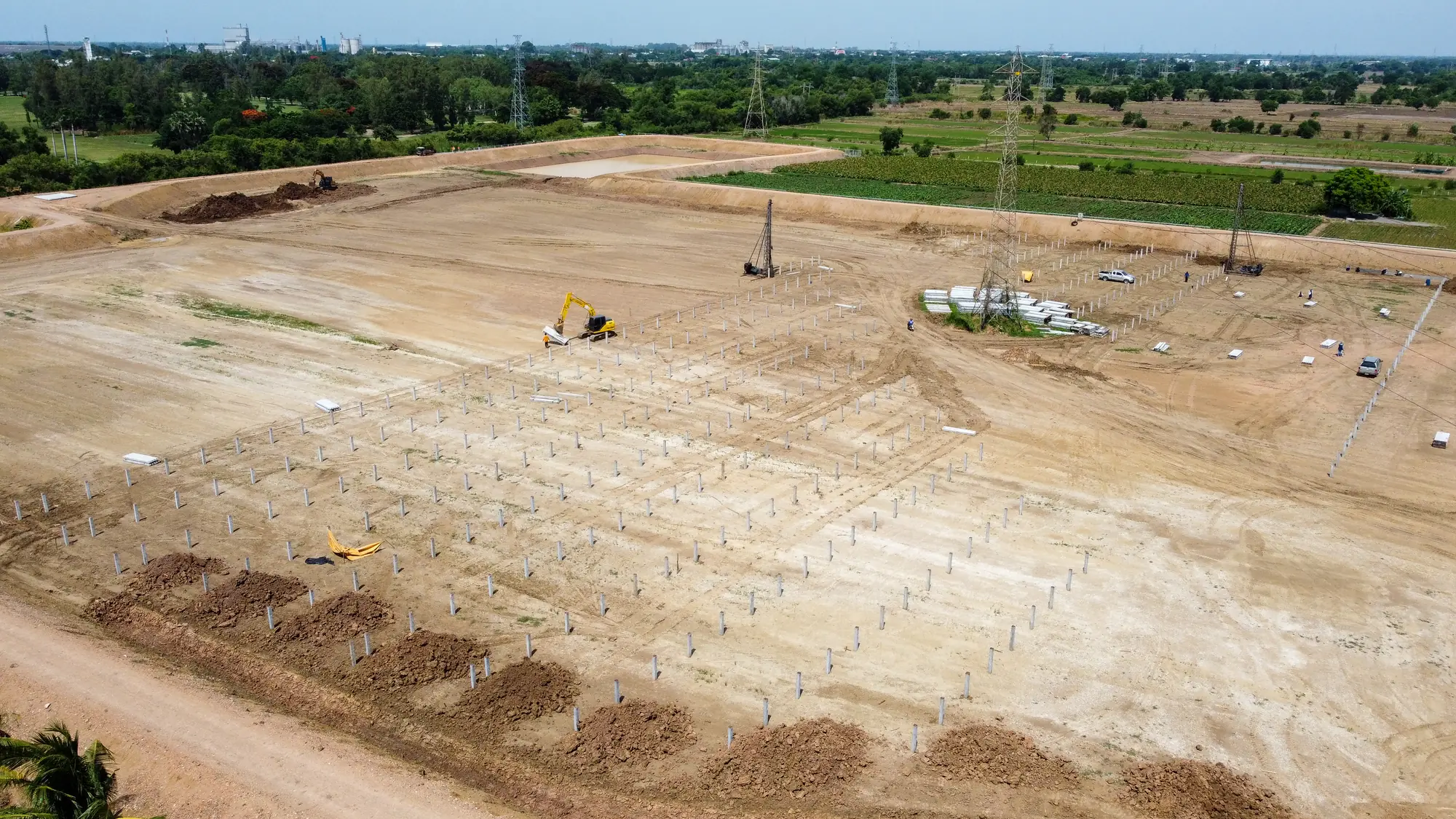 Earthmoving equipment at a construction site