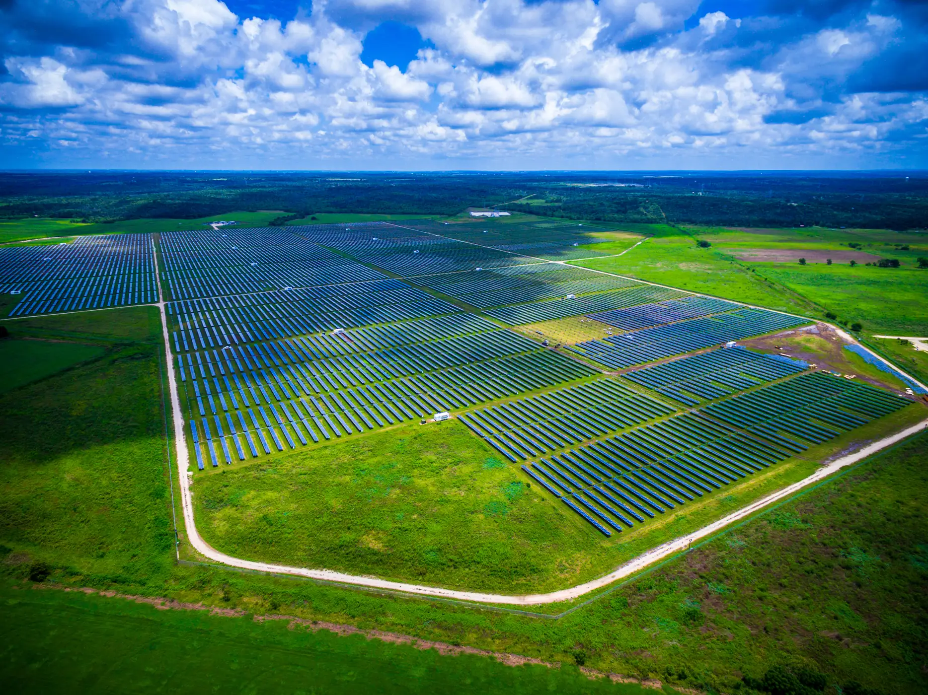 Solar panels at a clean energy project